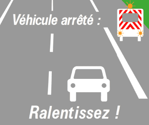 Véhicule arrêté : ralentissez